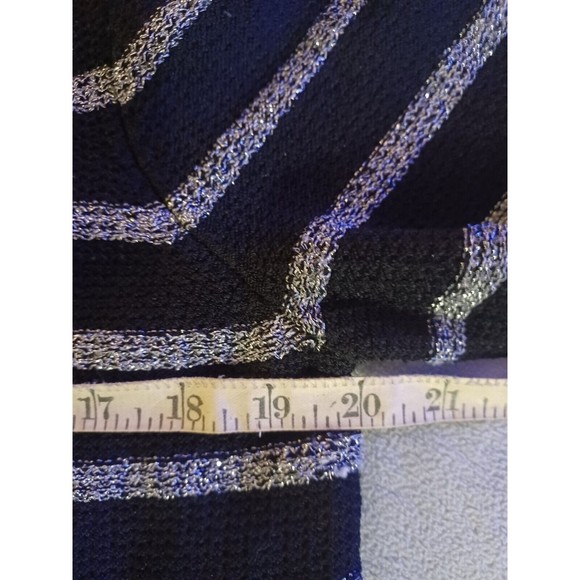Jones New York Signature Womens Cardigan Black Silver Striped Sweater Medium - Picture 6 of 8